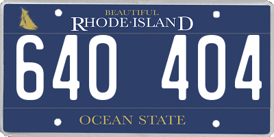 RI license plate 640404