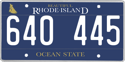 RI license plate 640445
