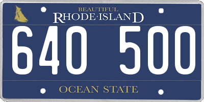 RI license plate 640500