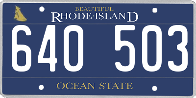 RI license plate 640503