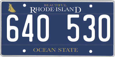 RI license plate 640530