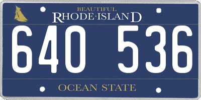 RI license plate 640536