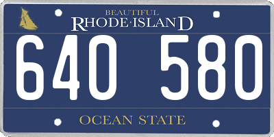 RI license plate 640580
