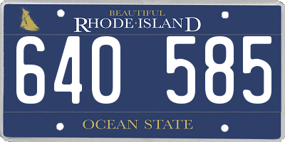 RI license plate 640585