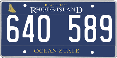 RI license plate 640589