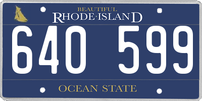 RI license plate 640599