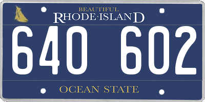 RI license plate 640602
