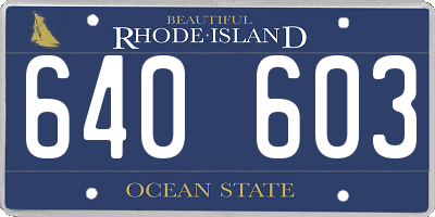 RI license plate 640603