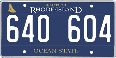RI license plate 640604