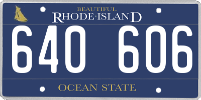RI license plate 640606