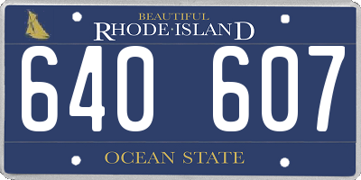 RI license plate 640607