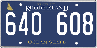 RI license plate 640608