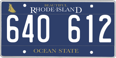 RI license plate 640612