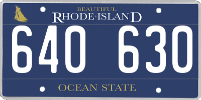 RI license plate 640630
