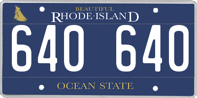 RI license plate 640640