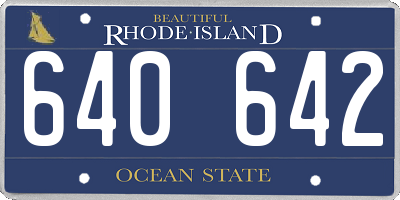 RI license plate 640642