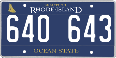 RI license plate 640643