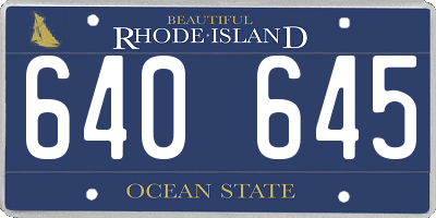 RI license plate 640645