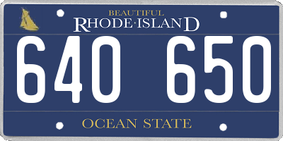 RI license plate 640650