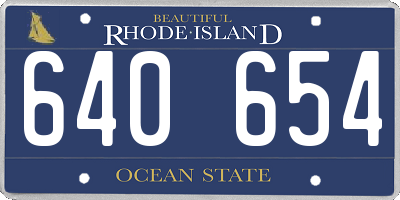 RI license plate 640654