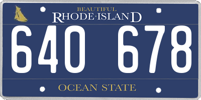 RI license plate 640678