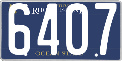 RI license plate 6407