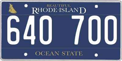 RI license plate 640700