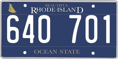 RI license plate 640701