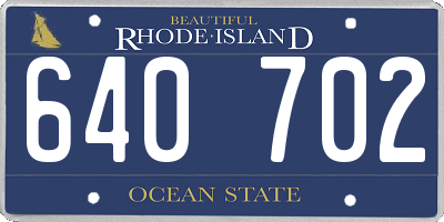 RI license plate 640702