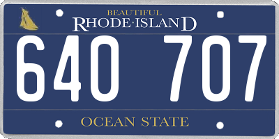 RI license plate 640707