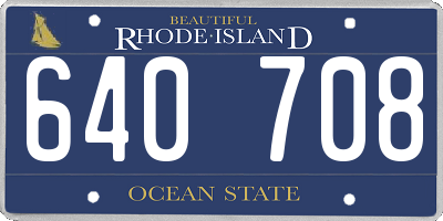 RI license plate 640708