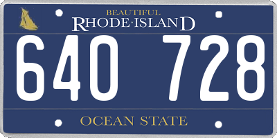 RI license plate 640728