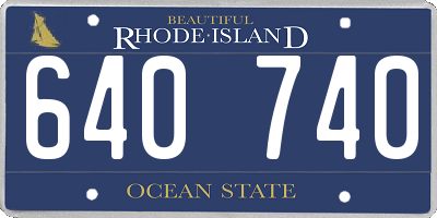 RI license plate 640740