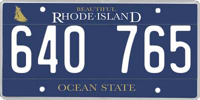 RI license plate 640765