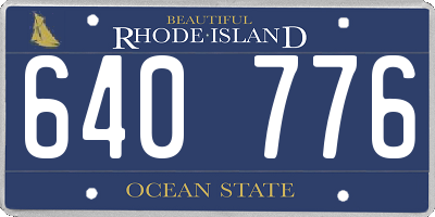 RI license plate 640776
