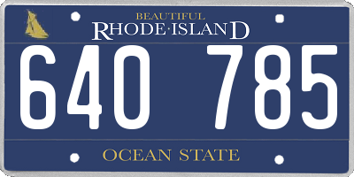 RI license plate 640785