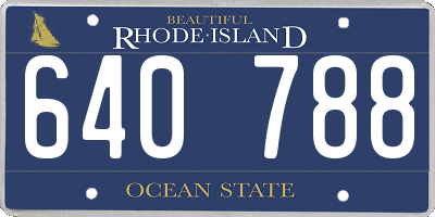RI license plate 640788