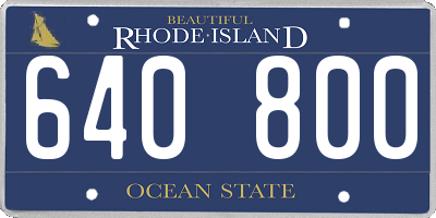 RI license plate 640800
