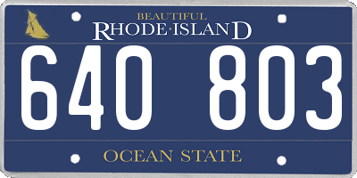 RI license plate 640803