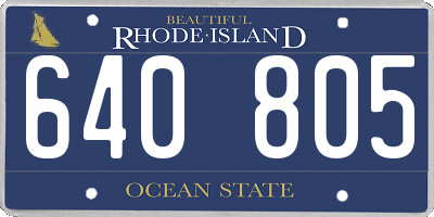 RI license plate 640805