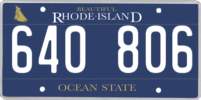 RI license plate 640806