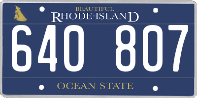 RI license plate 640807