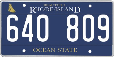 RI license plate 640809