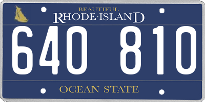 RI license plate 640810