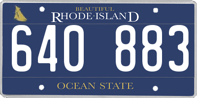 RI license plate 640883