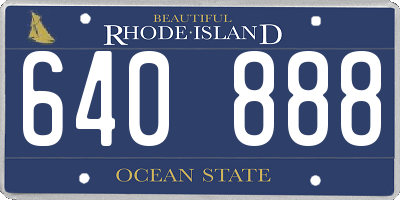 RI license plate 640888