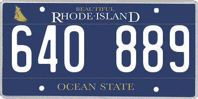 RI license plate 640889