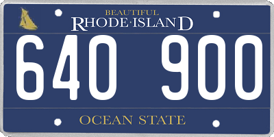 RI license plate 640900
