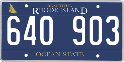 RI license plate 640903