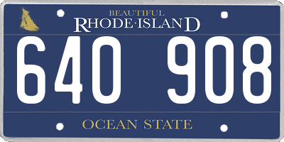 RI license plate 640908